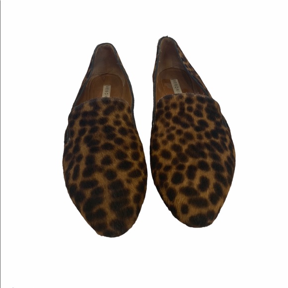 VERONICA BEARD Griffin Calf Hair Leather Leopard Cheetah Loafers Made Italy 37 - Picture 5 of 9